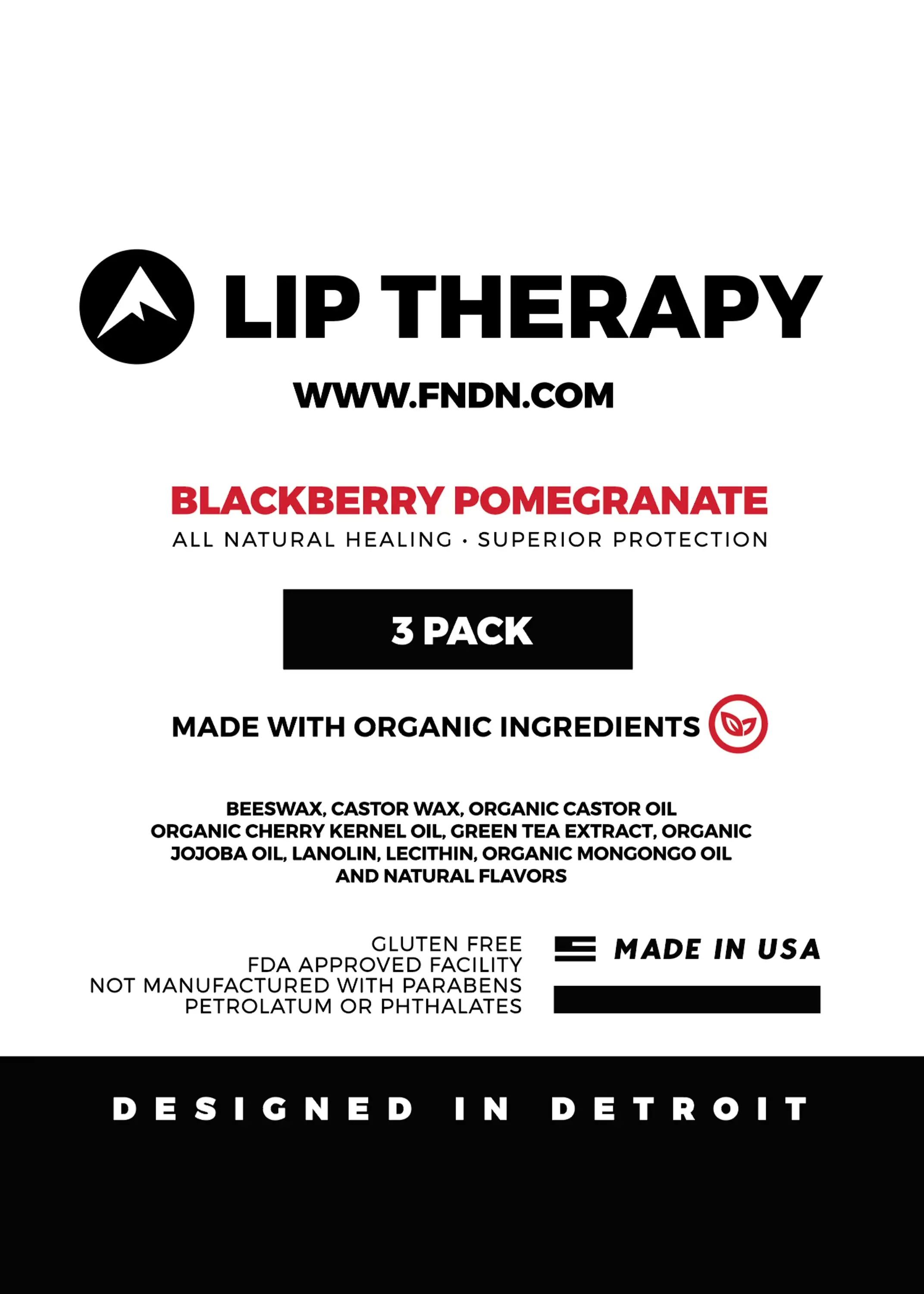 FNDN® LIP THERAPY - BLACKBERRY POMEGRANATE | 3-PACK - Image 3